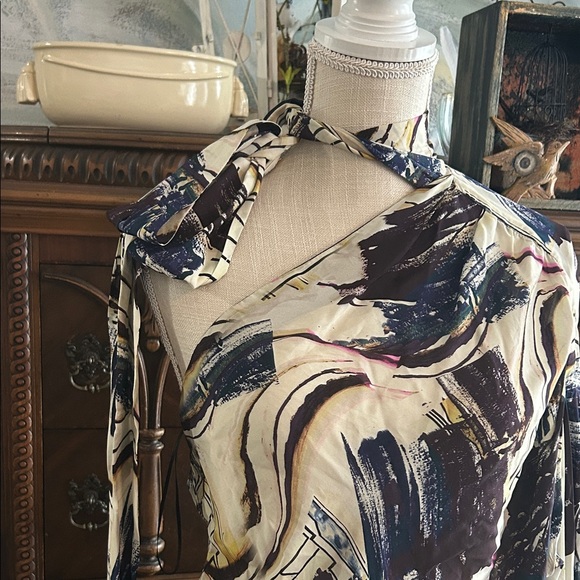 Zara Abstract Long Sleeve Dress 2pc Skirt and Top - Picture 2 of 5